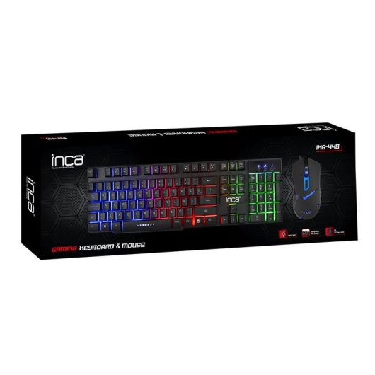 Teclado Inca IKG-448 mecánico con LED RGB y ratón incluido