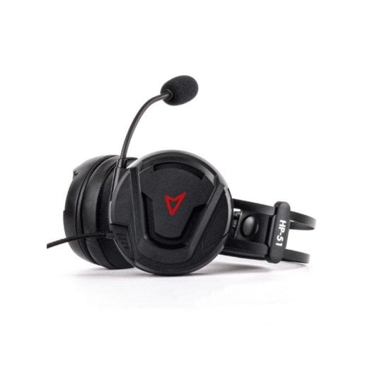 Auriculares Steelplay HP51 con cable USB y jack 3,5 mm para gaming, micrófono extraíble, negro y rojo