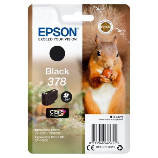 Cartuccia per Stampanti Epson Squirrel Singlepack Black 378 Claria Photo HD Ink