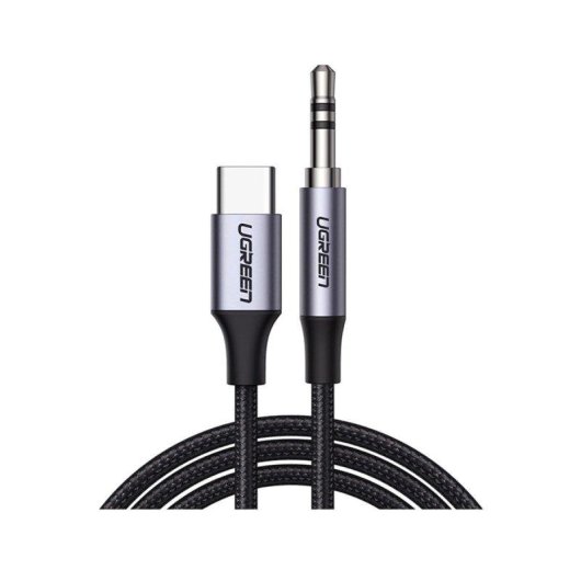 Cable Ugreen USB-C a Jack 3.5mm 1m Negro Plata