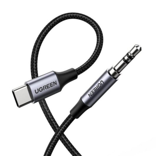 Cable Ugreen USB-C a Jack 3.5mm 1m Negro Plata