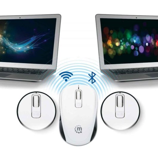 Ratón Manhattan 179645 Bluetooth 4.0 1600 DPI Negro Blanco Dual Mode