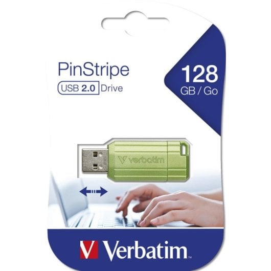 Unidad Flash Verbatim PinStripe 128 GB USB 2.0 Verde Deslizar
