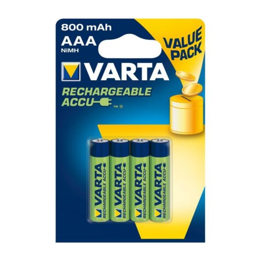 Varta Wiederaufladbare AA NiMH 800 mAh 4er Pack Blau Grün