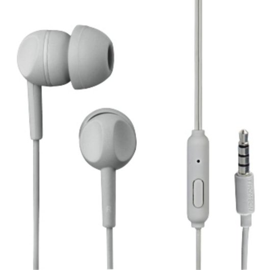 Auriculares Thomson 132481 con cable, conectividad 3,5 mm, para llamadas y música, gris
