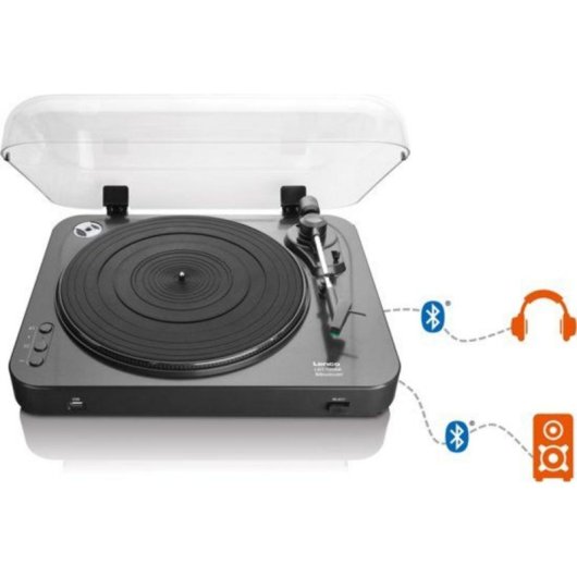 Plattenspieler Lenco LBT-120BK Bluetooth 2.1+EDR Halbautomatisch Schwarz 33/45 U/min