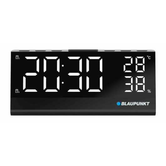 Despertador Blaupunkt CR10ALU FM PLL LED Alumínio Preto