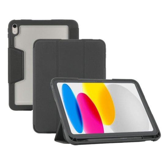 Funda Libro Mobilis para iPad 11'' y 10.9'', Negra/Transparente, Resistente a Golpes