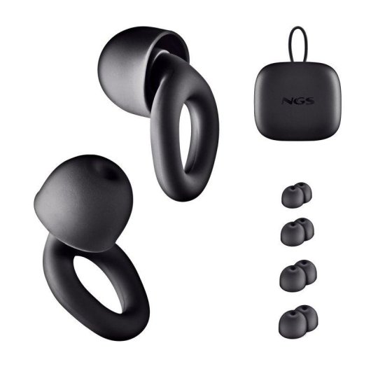 Tapones para Oídos NGS Noonblack Reutilizables 23dB SNR Silicona Negros