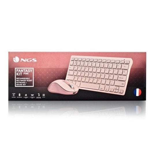 Teclado NGS NGS-KEYBOARD-0438 magnético multimedia recargable rosa AZERTY
