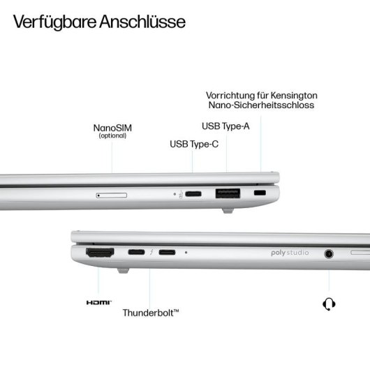 HP EliteBook 8 G1i 16" IPS WUXGA Intel Core Ultra 7 258V 32GB 1TB SSD Intel Arc Grafik Windows 11 Pro Fingerabdrucksensor