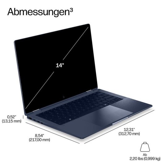 HP EliteBook X G2i Laptop 14" Intel Core Ultra 5 325 32GB Intel Graphics 512GB SSD Windows 11 Pro 5 MP Webcam