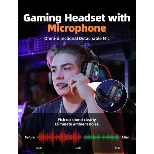 Auriculares ONIKUMA GT806 inalámbricos Bluetooth 5.4 gaming RGB negros
