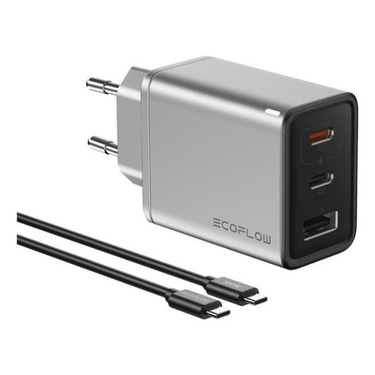 Cargador EcoFlow RAPID 65W GaN Interior Plata Universal