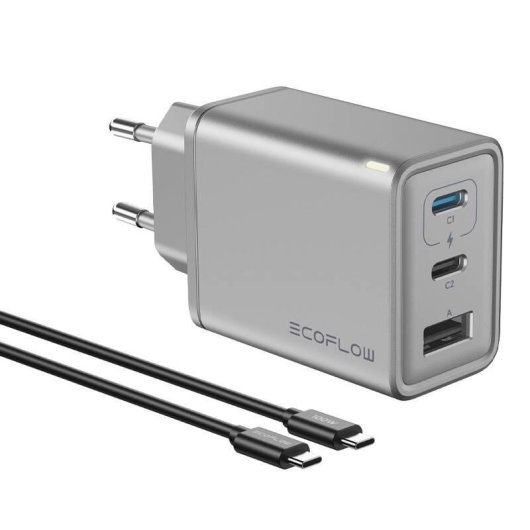 Cargador EcoFlow RAPID 65W GaN Interior Plata Universal