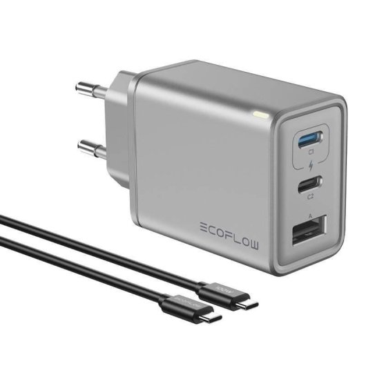 Cargador EcoFlow RAPID 65W GaN Interior Plata Universal