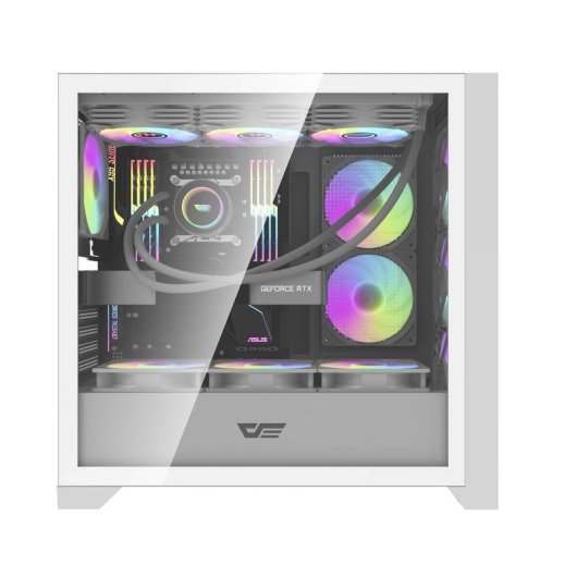 Caixa PC darkFlash DRX90 Mesh Branca ATX Vidro Temperado Torre Média