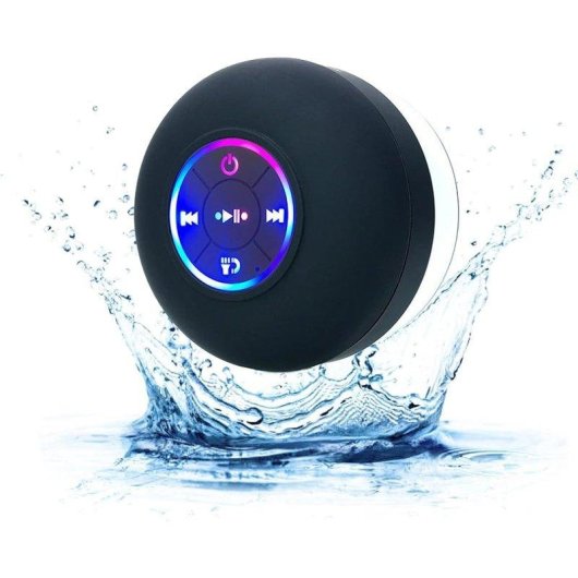 Altavoces Autrucker Bluetooth Portátil IPX4 con micrófono y luz LED