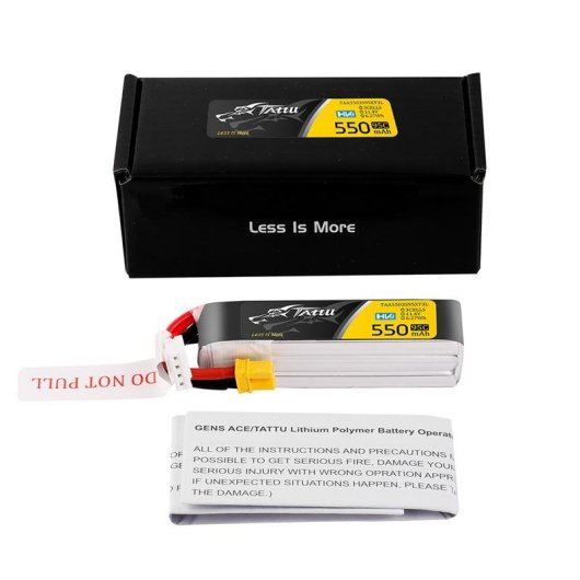 Batería Tattu 3S 550mAh 95C 11.4V HV Lipo con Conector XT30
