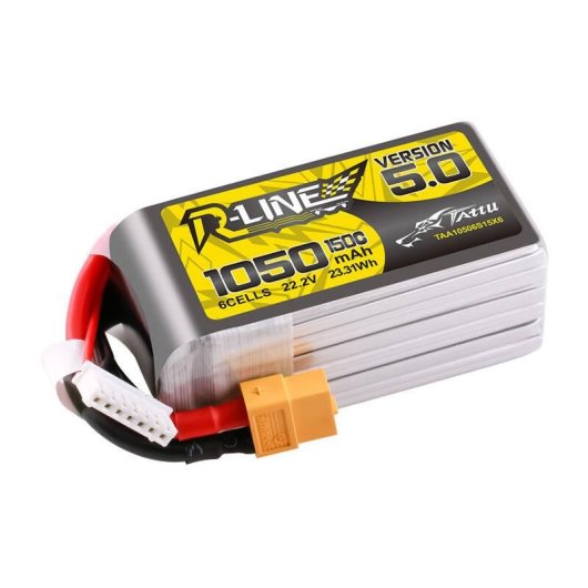 Batería Tattu R-Line 5.0 1050mAh 22.2V 6S 150C XT60 para drones FPV