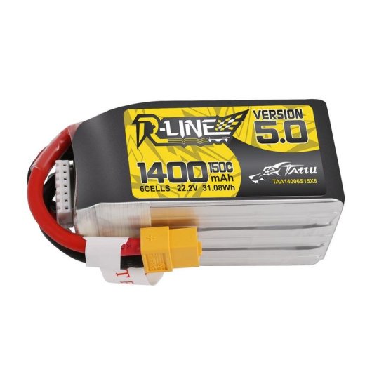 Bateria Tattu R-Line 5.0 1400mAh 22.2V 150C 6S1P XT60