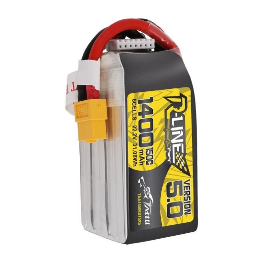 Bateria Tattu R-Line 5.0 1400mAh 22.2V 150C 6S1P XT60