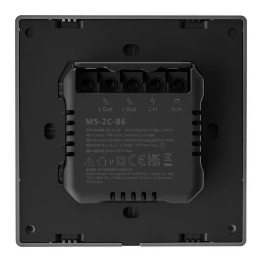 Interruptor Inteligente Sonoff M5 2C WiFi Compatível com Alexa Google Siri