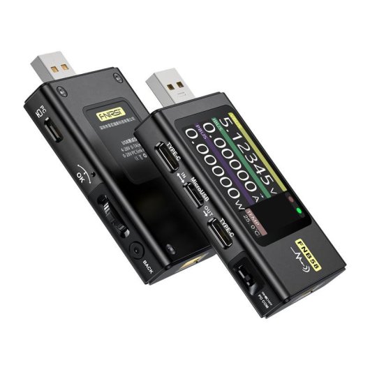 Comprobador de Suministro de Energía FNIRSI FNB58 USB Tipo A LCD Plata