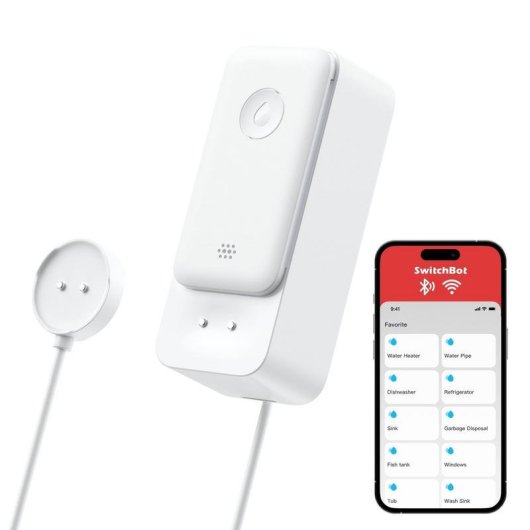 Detector de vazamento de água SwitchBot W4402010 Sem fio Alarme Wi-Fi IP67