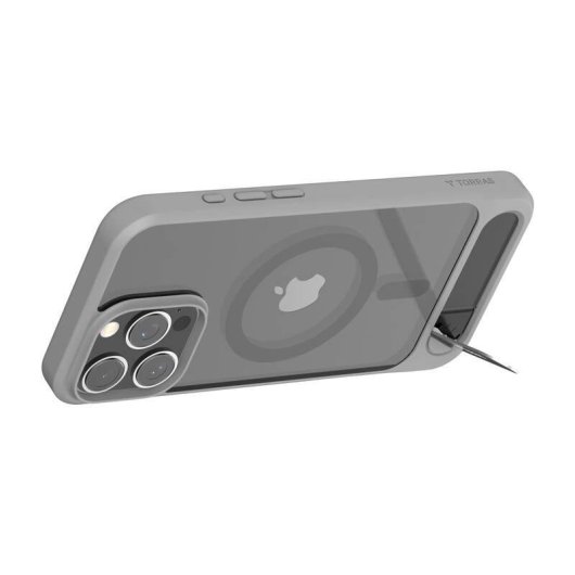 Funda para móvil Torras Pstand Cover Gris Magnética Soporte para iPhone 16 Pro Max
