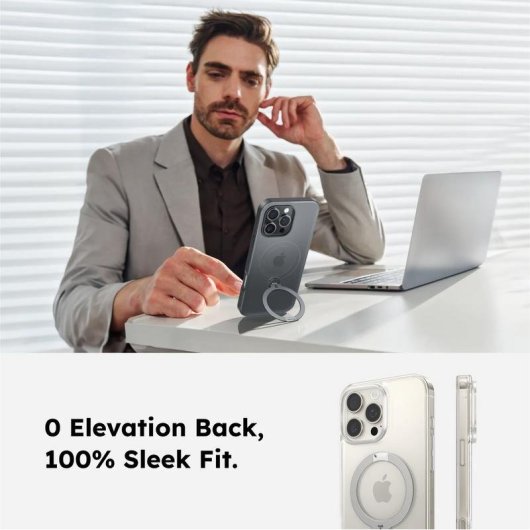 Funda para móvil Torras Ostand Spin Cover Transparente con anillo soporte para iPhone 16