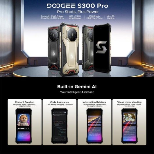Doogee S300 Pro 5G 16GB 6.78" Negro 512GB Cámara 200 MP