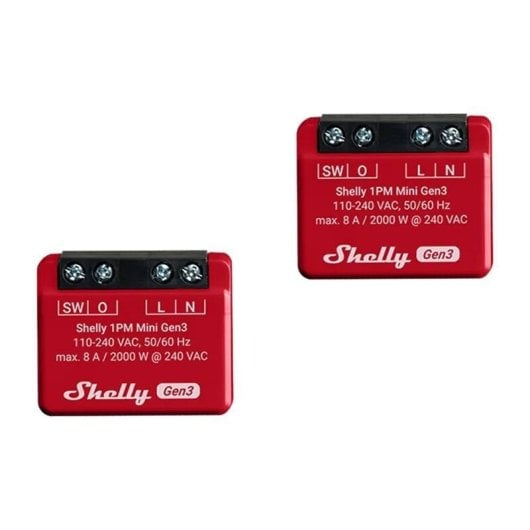 Interruptor inteligente Shelly 1PM Mini Gen3 WiFi Bluetooth Compatible Alexa Google