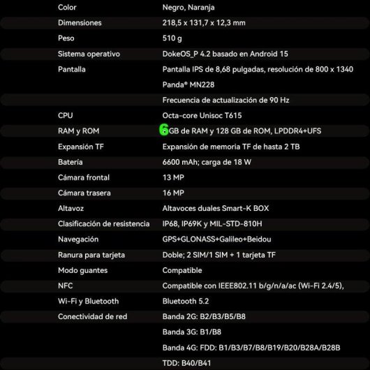 Tablet Blackview Active 5 4G 8,68" 6GB 128GB Verde