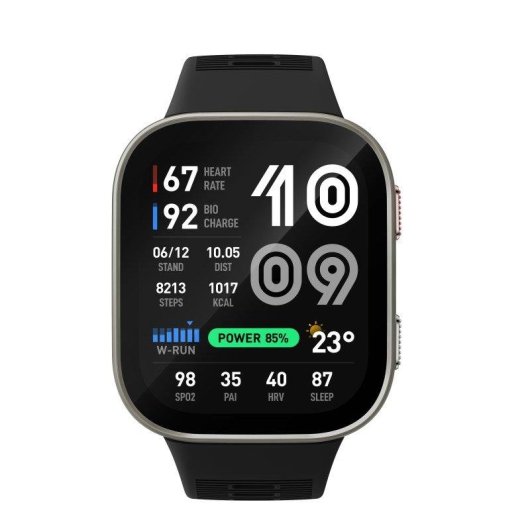 Amazfit Bip Max GPS Bluetooth 2,07" Plata Correa Negra S/M Pulsómetro Monitor Sueño