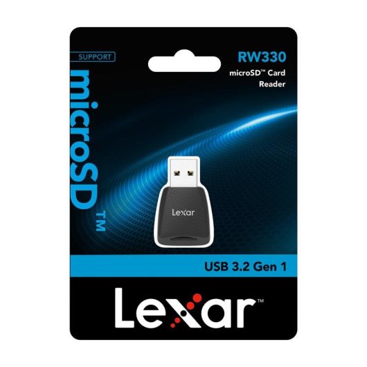 Lector de tarjetas Lexar RW330 USB 3.2 MicroSD UHS-I Negro