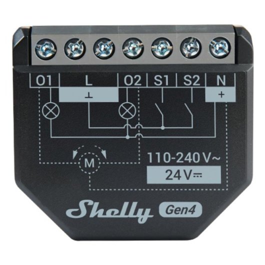 Relé Wi-Fi Shelly 2PM Gen4 Zigbee Matter Control persianas Monitorización energía Empotrable