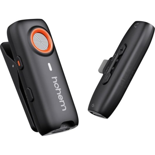 Micrófono Hohem MIC-01-LIGHT inalámbrico Bluetooth clip-on con funda y parabrisas