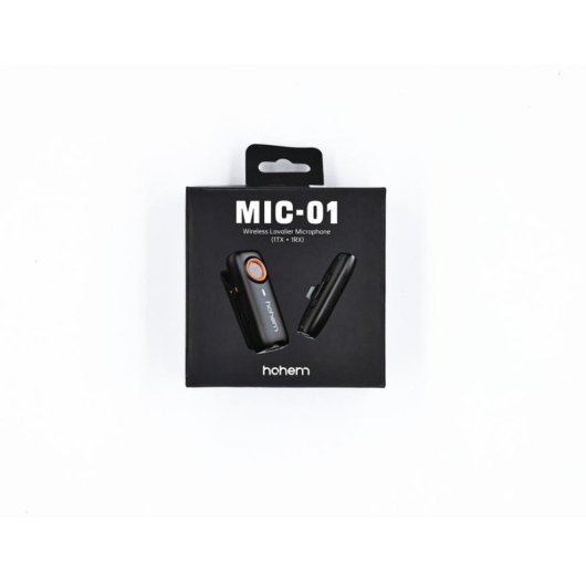 Micrófono Hohem MIC-01-LIGHT inalámbrico Bluetooth clip-on con funda y parabrisas