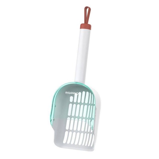 Pala para recoger excrementos de gato Cheerble PRC0621 Giro 360° Cian y Blanco