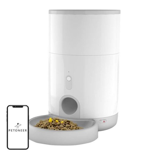 Comedero automático para mascotas Petoneer Nutri Mini 2,6 L Wi-Fi ABS Gris Blanco