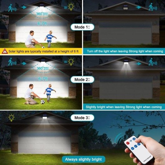 Paquete de Luces Solares Ultra Autrucker con Sensor de Movimiento 360° y Mando a Distancia