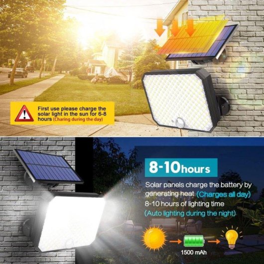 Luz Solar Exterior 360° Autrucker con Sensor de Movimiento y Mando IP65
