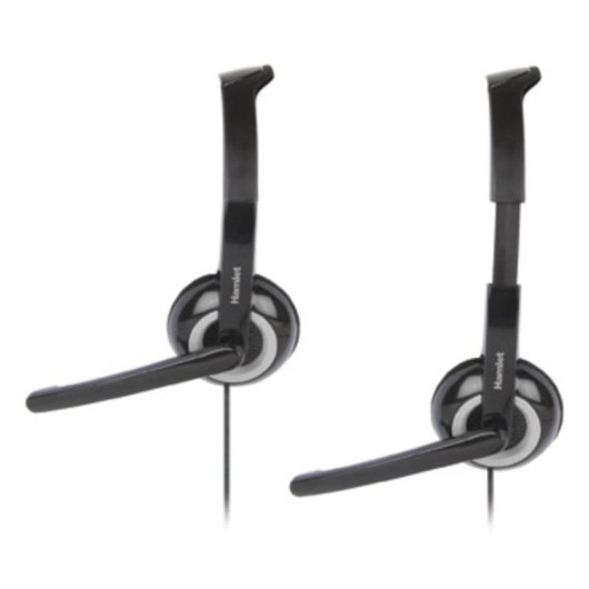 Auriculares Hamlet HHEADMUS-CJ con cable USB-C y jack, para oficina y call center, negros