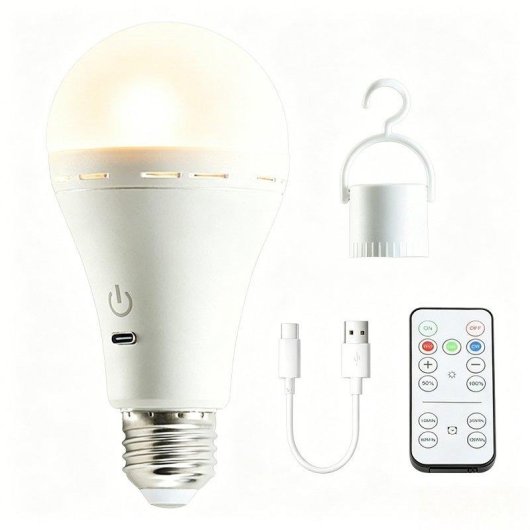 Lampe de Camping Autrucker USB Recargable E27 3 Modes avec Télécommande