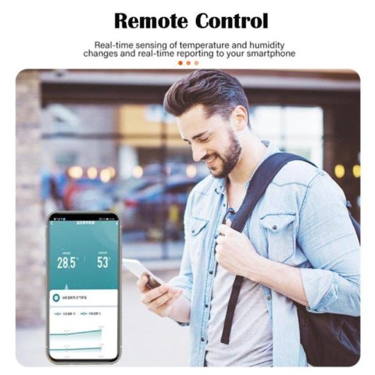 Sensor de Temperatura y Humedad Autrucker Wifi Alta Precisión Compatible Alexa