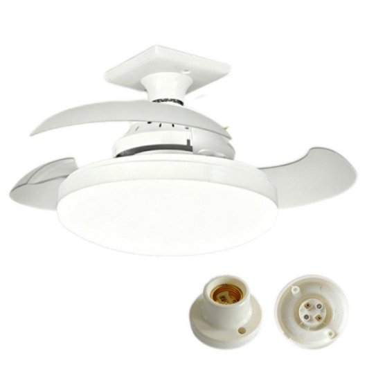 Ventilador de Techo con Luz Autrucker Retráctil 38cm 3 Velocidades Silencioso con Mando