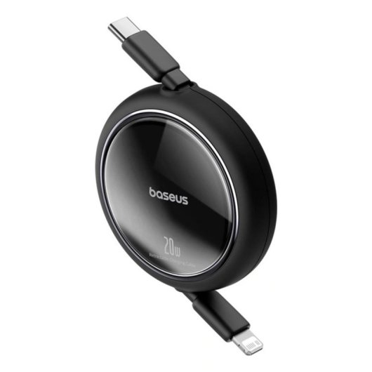 Retraktabler Kabel Baseus Free2Pull USB-C nach Lightning 1 m Schwarz