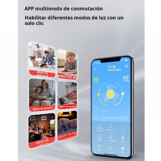 Ventilador de Techo con Luz Autrucker Retráctil 38cm 3 Velocidades Mando Temporizador Silencioso