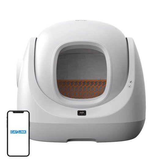 Arenero Autolimpiable pour Chats CATLINK Baymax Lite 70 L Blanc